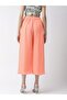 Women Peach Pleated Flared Trousers - 5