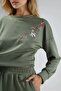 Embroidered Crew Neck Sweatshirt and Straight-Leg Trousers Two-Piece Set Bersan Collection - 6