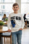 Boy's Sweatshirt Oversized Crew Neck Ecru