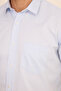 Classic Fit Long Sleeve Cotton Easy Iron Dobby Men's Blue Shirt - 3