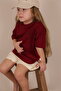 Burgundy Embroidered Oversize T-Shirt - 5