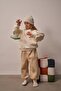 Beige Stitching Detailed Tracksuit Set - 6