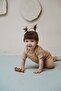 Heart Embroidered Corded Fabric Short Sleeve Bodysuit Leggings Set - 5