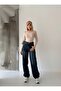 High Waist with Back Belt Buckle Loose Legs Baggy - 4