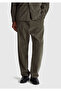 Men's khaki 100% cotton trousers with pocket detail, elasticated waist and drawstring