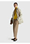 Women's Khaki Viscose Blend Zippered Back Waistband Elasticated Trousers - 5