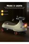 Rino Swing Ride On Car with PU LED Wheels Music Twister Push Car for Kids 3–8Y Beige - 4