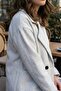 Modern Cut Buttoned Coat - Gray - 3