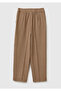 Women's Khaki Viscose Blend Zippered Back Waistband Elasticated Trousers - 4