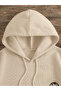 Moda Unisex 3 İplik Ş Fleece-Lined Print Detailed K Hooded Sweatshirt - 3