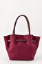 Meet Terra Burgundy Suede Look Large Volume Women's Shoulder Bag with Lock Accessory - 4