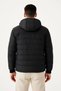 Men's Puffer Jacket with Hooded Zippers, Water-Repellent, Quilted Lining, Fabric Pockets, Winter Comfortable Fit - Black - 3