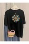 Sunflower Printed Women's Oversize Crewneck T-Shirt