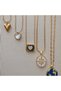 316L Steel Gold Pearlescent Plate Heart Necklace - Anti-Allergic Non-Tarnish Square Heart Design - 3