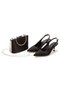 Women's Stylish Black Stone Embellished Pointed Toe Evening Dress Shoes and Bag Set