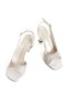 Women's Stylish White Pearl Wedding Dress Evening Dress Shoes - 6