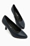 Kiara Genuine Leather Navy Blue Women's Heeled Shoes Stiletto - 3