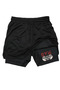 Makiteks Black Tights Shorts - Gym Mode on Printed Double Layer Quick Dry Sports Shorts Fitness Gym