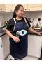 Cotton Denim Evil Eye Apron Soft - with 2-Pockets Perfect for Kitchens - 2