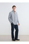 Navy Blue Regular Fit Button down Collar Men's Shirt - 2