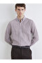Giyçık Store Den Mürdüm Regular Fit Striped Men's Shirt - 3