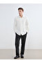Giyçık Store Ecru Slim Fit Long Sleeve Men's Textured Shirt - 2
