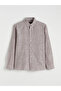 Giyçık Store Den Mürdüm Regular Fit Striped Men's Shirt
