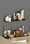 Gold 2-Tier Organizer Tray Bathroom Makeup Cosmetic Jewelry Organizer Multi-Purpose Presentation Tray