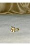 Butterfly Detailed White Stone Gold Ring |   Elegant Natural Stone Steel Adjustable Ring - 3