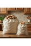 Raw Cloth Potato Onion Storage Sack Set Breathable Natural Vegetable Bag Set of 2 (40X50 & 30X40 cm) - 2
