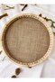 Wooden Small Beaded Wicker Natural Raffia/Jute Tray, Decorative Tray, Bathroom, Home, Decor Tray - 3