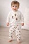 Baby Boy 2-Piece Teddy Bear Patterned Top and Bottom Set Cotton Fabric 3-6/6-9/9-12/12-18 - 2