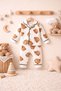 100% Cotton Teddy Bear Patterned Top and Bottom Unisex Baby Pajama Set for Boys and Girls