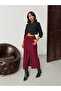 Corduroy Skirt - Burgundy |   F2033 - Claret Red - 2