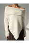 Women's Madonna Collar Asymmetric Sweater - 3