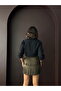 Tasseled Scuba Suede Skirt - Khaki |   F2030 - Khaki - 4