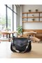 Black Color Women's Hand and Shoulder Bag with Closed Magnet Is Our Scarf Gift - 3