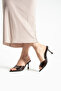 Women's Bitter Brown Pointed Toe Heeled Shoes - 3