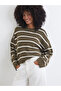 Esvab • Modern & Distinctive Zero Roba Collar Striped Loose Fit Women's Knitwear Sweater - 2