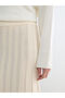 Ecru Elastic Waist Knit Flared Skirt - 3