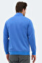 Mendoza I Men's Zippered Mock Neck Pocket Indigo Sweatshirt - 3