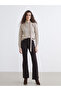 Beige shawl collar women's knit sweater - 2