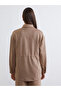 Two Mt Shop Quality Lcw Modest Beige Suede Look Plain Standard & Regular Women's Shirt Jacket - 4
