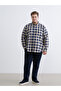 From Uzg Store, Big Size Standard Fit Long Sleeve Checkered Embroidered Gabardine Men'S... - 5
