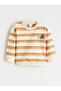 Ecru Striped Baby Boy Sweatshirt and Sweatpants - 3