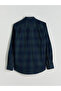 Green Regular Fit Long Sleeve Plaid Gabardine Men's Shirt - 6