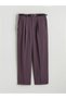 Plum Waist Belted Carrot Cut Women's Trousers - 5