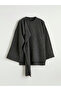 Create Your Style with Uzg Store Anthracite Draped Shawl Collar Oversized Women's Knitwear Sweater - 5