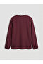 Burgundy Ruffled Mock Neck Blouse - 6
