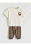 Ecru Yengeç Printed Baby Boy T-Shirt and Sweatpants - 3